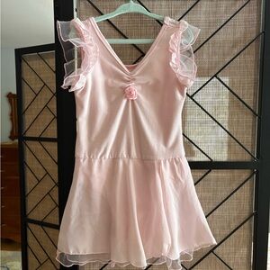Pink Ballet Dress with Ruffle Sleeves